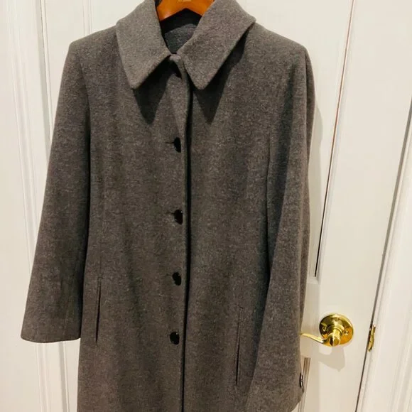 Vintage Regency Pure Cashmere Gray Long Coat Size US 8 / Medium - Picture 14 of 16